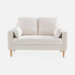 Canapé 2 Places Tissu Bouclette, Pieds Bois -Mobilier de maison isof2boucl 47f805332c36ea90f4da46405ad14ec9
