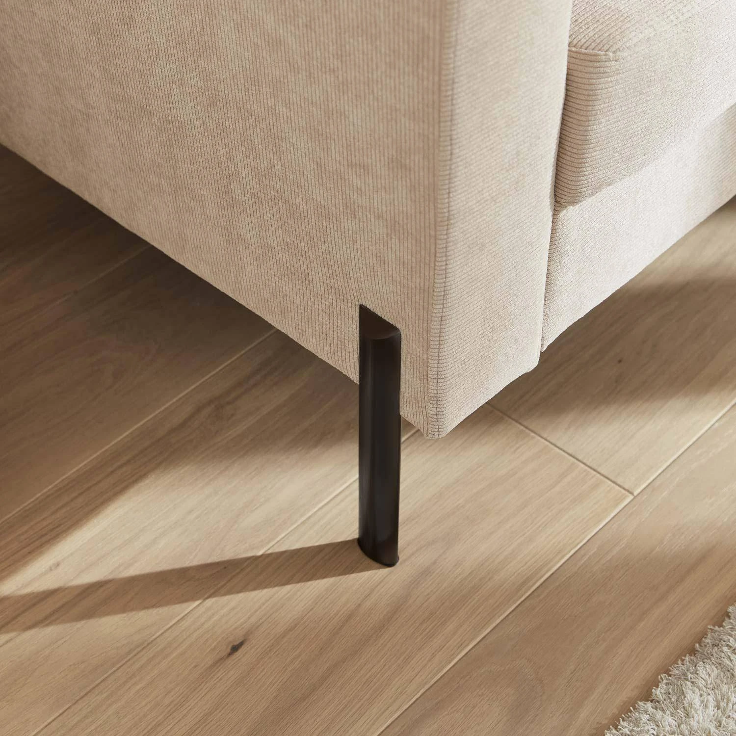 Canapé 2 Places Velours Côtelé, Pieds Métal 3 Canapé 2 Places Velours Côtelé, Pieds Métal – Image 3