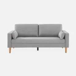 Canapé 3 Places Tissu, Pieds Bois Couleur : Gris Clair 8 Canapé 3 Places Tissu, Pieds Bois Couleur : Gris Clair -Mobilier de maison isof3lgy 1e4ee6bba5169811feadb93cb2da5dfe