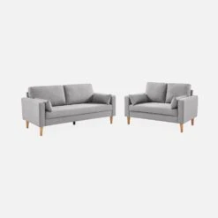 Canapé 3 Places Tissu, Pieds Bois Couleur : Gris Clair 10 Canapé 3 Places Tissu, Pieds Bois Couleur : Gris Clair -Mobilier de maison isof3lgy 8149982b1e2be2d8c96e2247cbaea34f