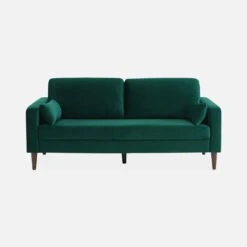Canapé 3 Places Velours, Pieds Bois D'hévéa Couleur : Vert Anglais -Mobilier de maison isof3vvdg 897260f94ab640db7b52a71098fc6f02