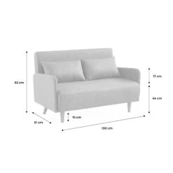 Canapé Convertible 2 Places Tissu Bouclette -Mobilier de maison isofbpanboucl 5eafdac9fc6ba8561e2896b0f56262d1