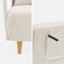 Canapé Convertible 2 Places Tissu Bouclette -Mobilier de maison isofbpanboucl 902f7172b03879a756b7662b8b059dd2