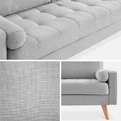 Canapé 3 Places, Pieds Bois Couleur : Gris Clair 12 Canapé 3 Places, Pieds Bois Couleur : Gris Clair -Mobilier de maison isofscan3lgy 010d72a2ec60112984d0973104e03ffd