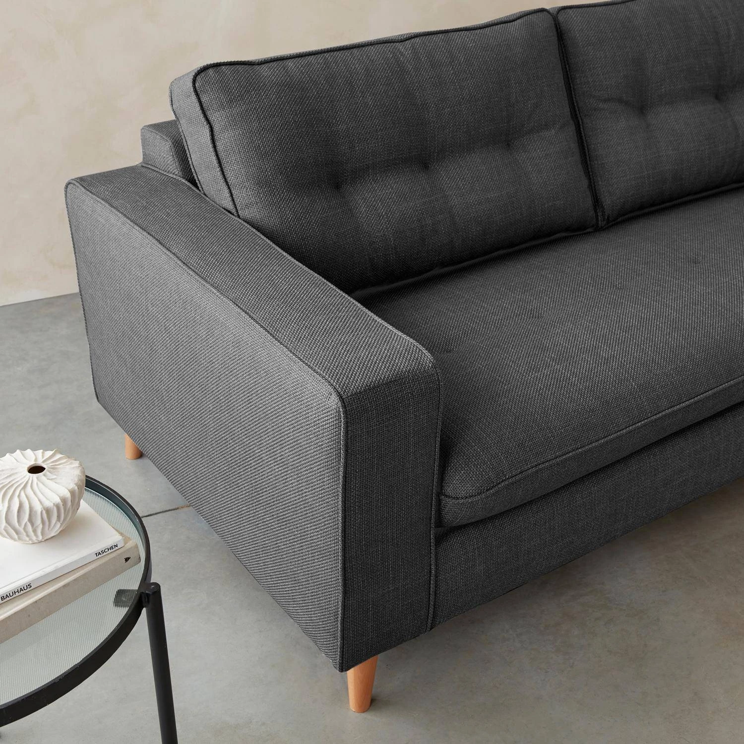 Canapé Lit Convertible 3 Places Avec Matelas 12cm - Fabriqué En France Couleur : Anthracite 4 Canapé Lit Convertible 3 Places Avec Matelas 12cm - Fabriqué En France Couleur : Anthracite – Image 4