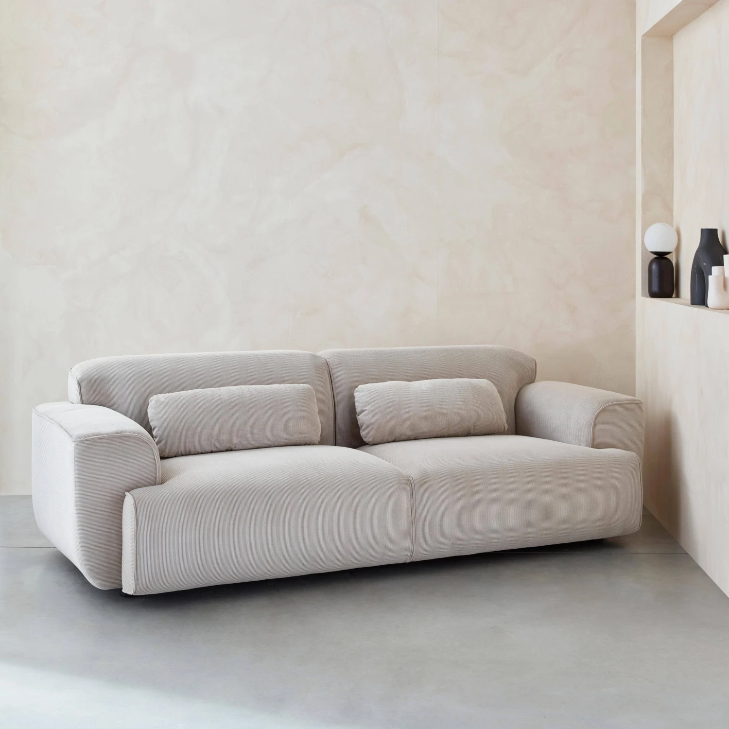 Canapé 3 Places Velours Côtelé 2 Canapé 3 Places Velours Côtelé – Image 2