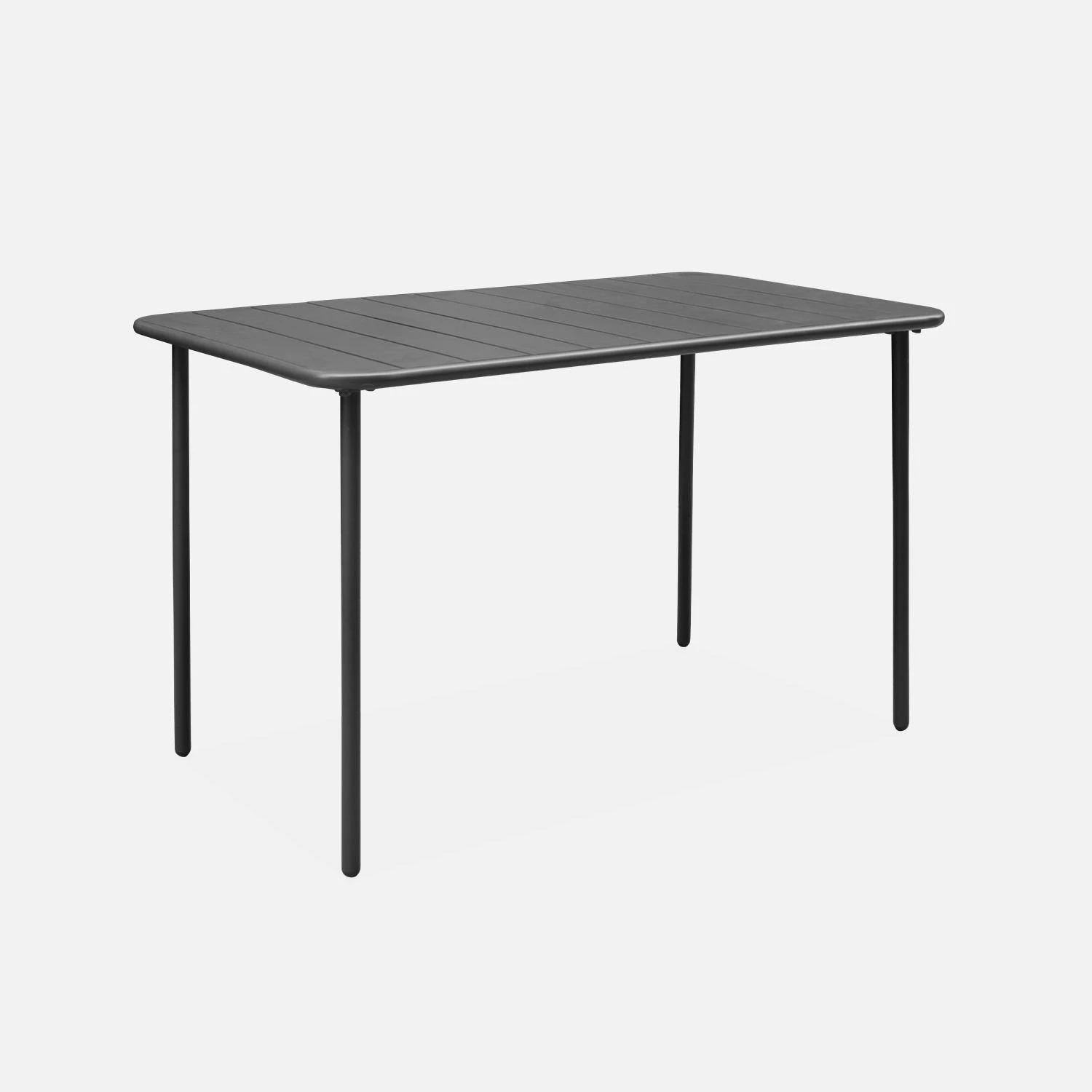 Table De Jardin Métal 4 Places Couleur : Anthracite 3 Table De Jardin Métal 4 Places Couleur : Anthracite – Image 3