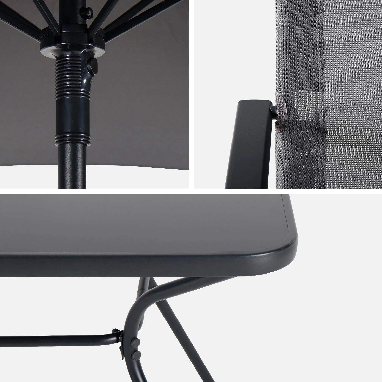 Table De Jardin Acier, 6 Fauteuils Et 1 Parasol 8 Table De Jardin Acier, 6 Fauteuils Et 1 Parasol – Image 8