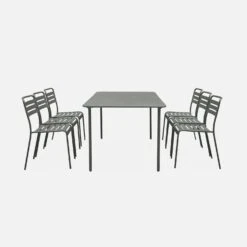 Table De Jardin Métal 6 Chaises Couleur : Savane -Mobilier de maison mt160x90r6sav 04c7c656286d168819737827811442b1