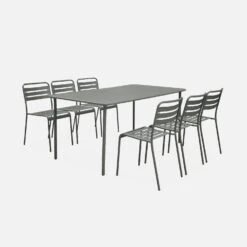 Table De Jardin Métal 6 Chaises Couleur : Savane -Mobilier de maison mt160x90r6sav 894a128a67c7c7f6b323d811a3ab721a