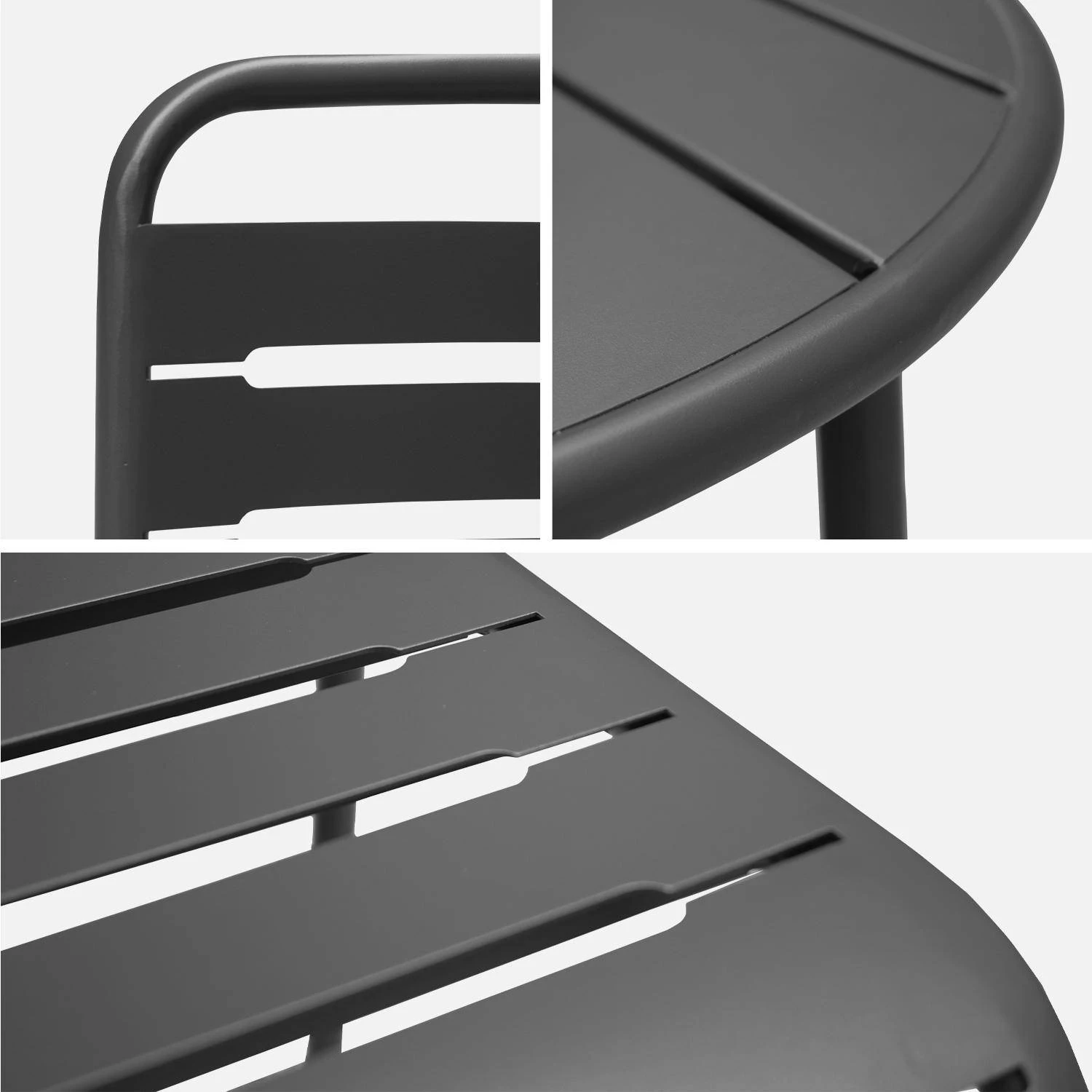 Table De Jardin Métal 2 Chaises Couleur : Anthracite 7 Table De Jardin Métal 2 Chaises Couleur : Anthracite – Image 7