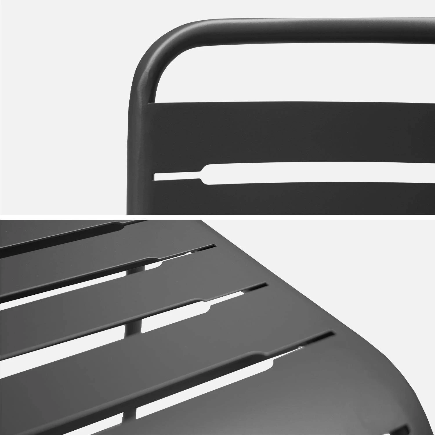 Chaise De Jardin En Acier (lot De 4) Couleur : Anthracite 4 Chaise De Jardin En Acier (lot De 4) Couleur : Anthracite â Image 4