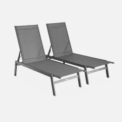 Transat Textilène Et Métal Multi Positions, Lot De 2 Couleur : Anthracite -Mobilier de maison mtkdlgex2at 96946fc690f86a3ebaa002338d8d3384