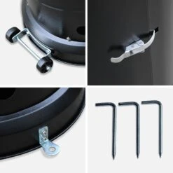 Parasol Chauffant Gaz 12,5kW Couleur : Noir -Mobilier de maison pc1204bk 182035c6f119994d9aa4a4eb31b3e0a9