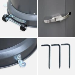 Lot De 2 Parasols Chauffants Gaz 12,5kW Couleur : Gris -Mobilier de maison pc1204gyx2 9c809414e8c3b674581d53477aa0f539