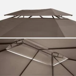 Pergola Aluminium 3x4 M Avec Rideaux Couleur : Taupe -Mobilier de maison pga3x4swbn 95d53af9b8d08f3ed69cea81c413c61f