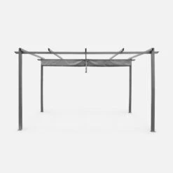 Pergola Aluminium 3x4m Toile Coulissante Couleur : Gris 8 Pergola Aluminium 3x4m Toile Coulissante Couleur : Gris -Mobilier de maison pgakd3x4gy 708217d2c59ec7047fefa725b0fed0d4