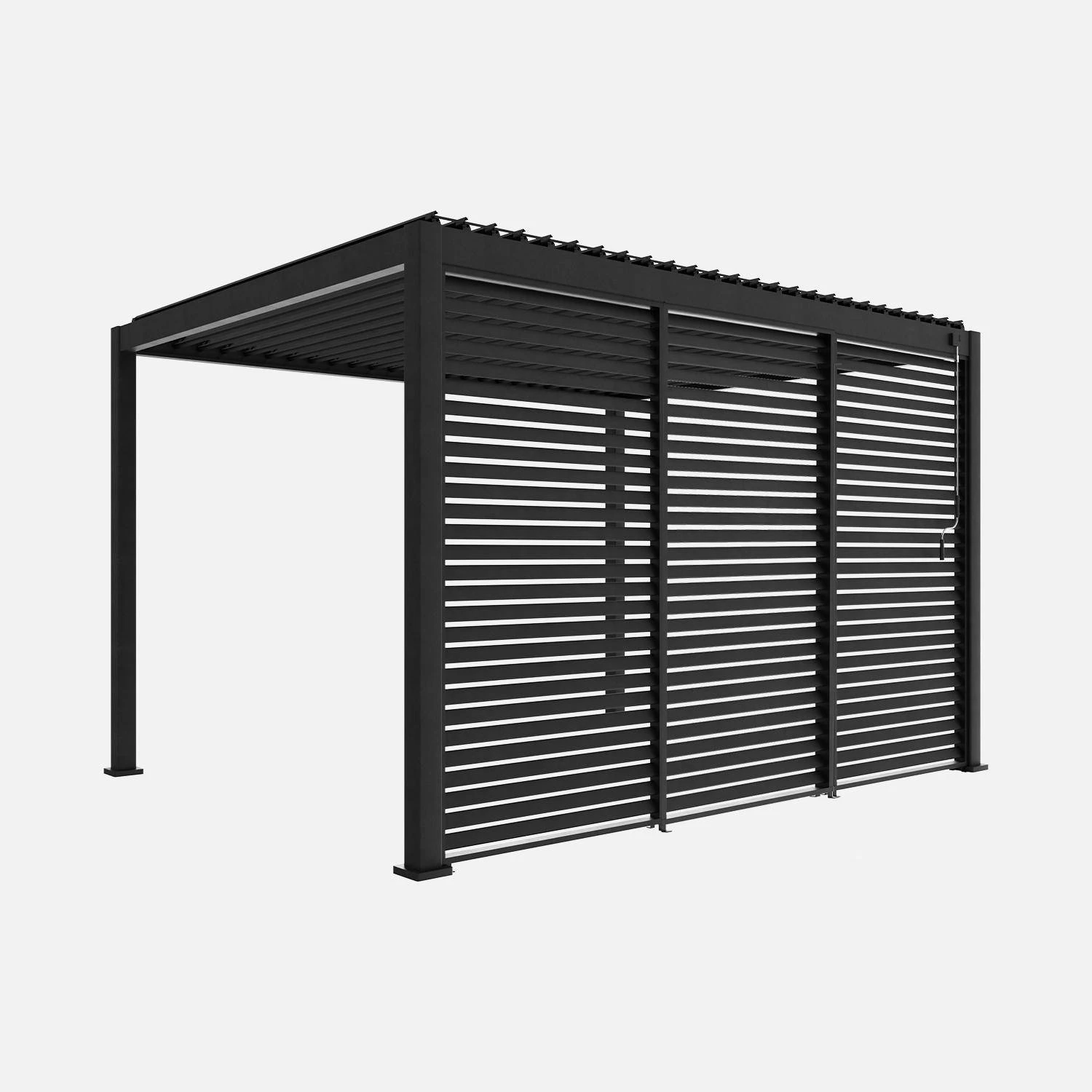 Pergola Bioclimatique Aluminium 3x4 Et Lot De 3 Persiennes 130cm 1 Pergola Bioclimatique Aluminium 3x4 Et Lot De 3 Persiennes 130cm