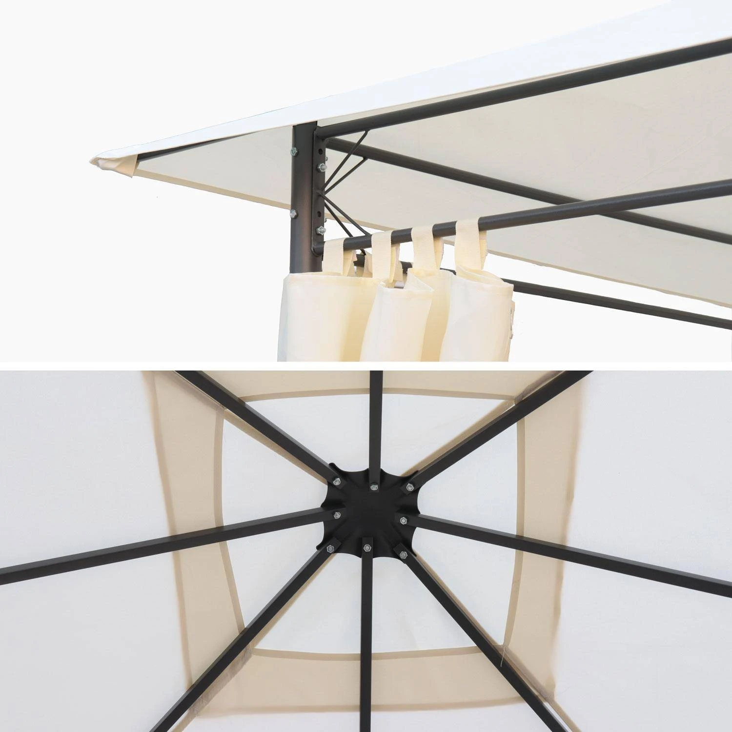 Toile De Toit Pour Pergola 3x3m Couleur : Ecru 1 Toile De Toit Pour Pergola 3x3m Couleur : Ecru