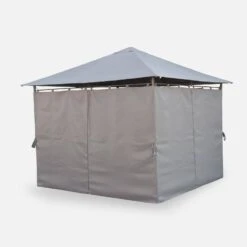 Tonnelle 3x3m Avec Rideaux Couleur : Gris -Mobilier de maison pgskd3x3gy 79f832421c35730a86cd305650945142