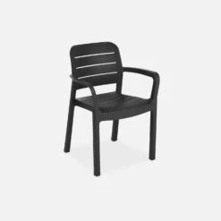 Table De Jardin Résine + 6 Chaises Empilables -Mobilier de maison plk150tr6bk b1fb887ce2f3bdc447a6dd2e1647b37e