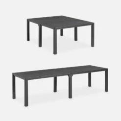 Table De Jardin Modulable Résine + 8 Chaises Empilables -Mobilier de maison plk150x2tr8bk 001255499d73a80bf0e264fc82456e93