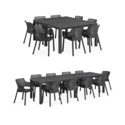 Table De Jardin Modulable Résine De Synthèse 4 à 10 Places -Mobilier de maison plktbl150bkx2 903c0210cc1226aa0f20d58626fc7bed