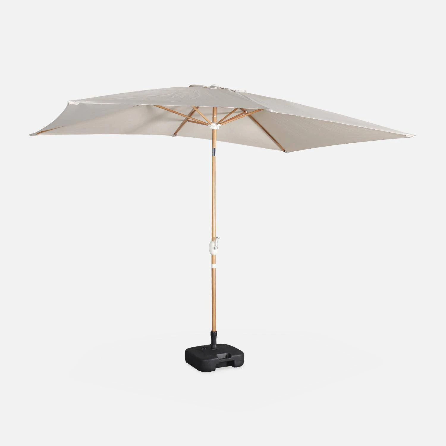 Parasol Rectangulaire 2x3m, Mât Effet Bois Couleur : Sable 3 Parasol Rectangulaire 2x3m, Mât Effet Bois Couleur : Sable – Image 3