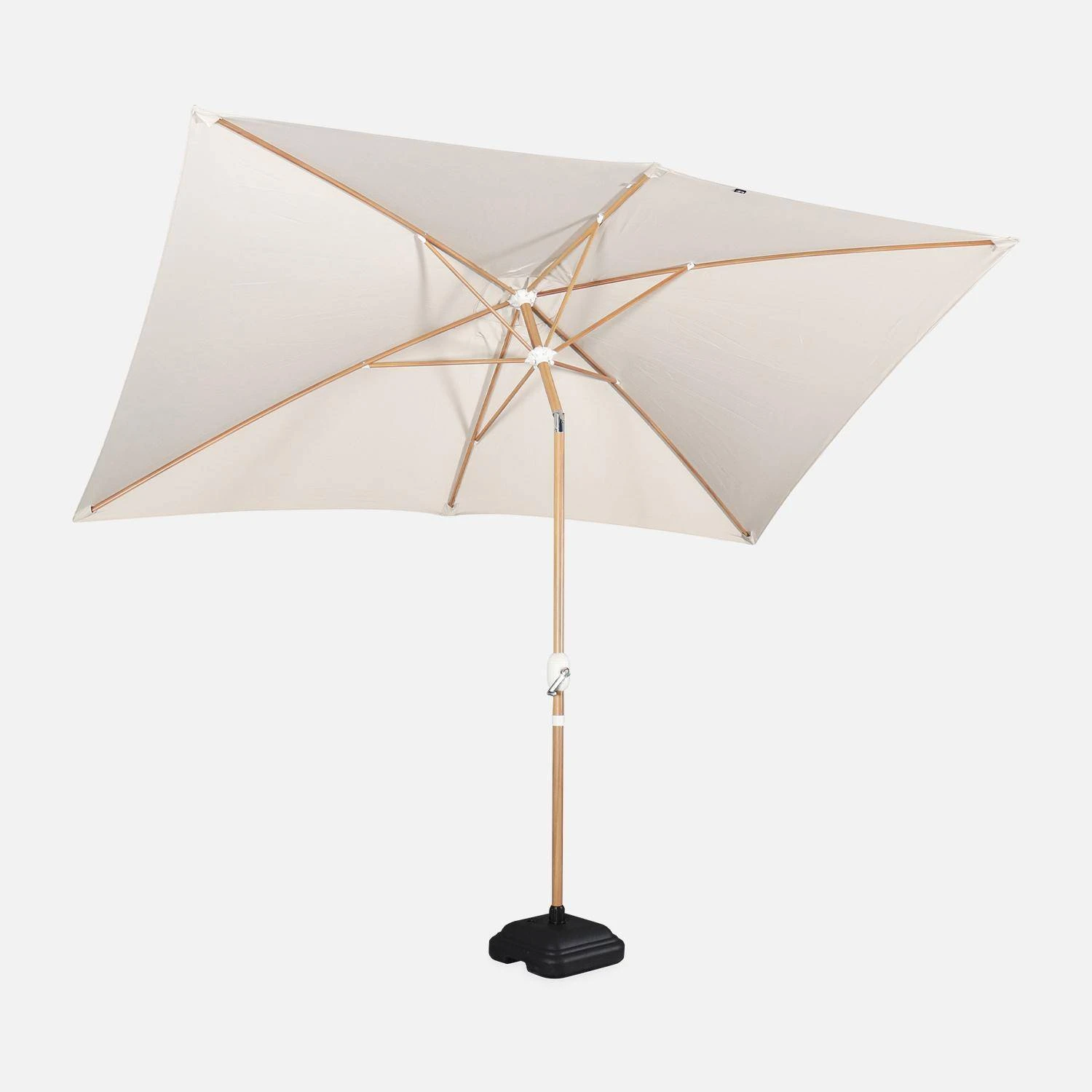 Parasol Rectangulaire 2x3m, Mât Effet Bois Couleur : Sable 4 Parasol Rectangulaire 2x3m, Mât Effet Bois Couleur : Sable – Image 4