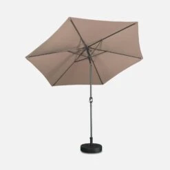 Parasol Rond 3m Couleur : Taupe -Mobilier de maison pu300bn b902e880c0606d3f4a84b6aa59c312f7