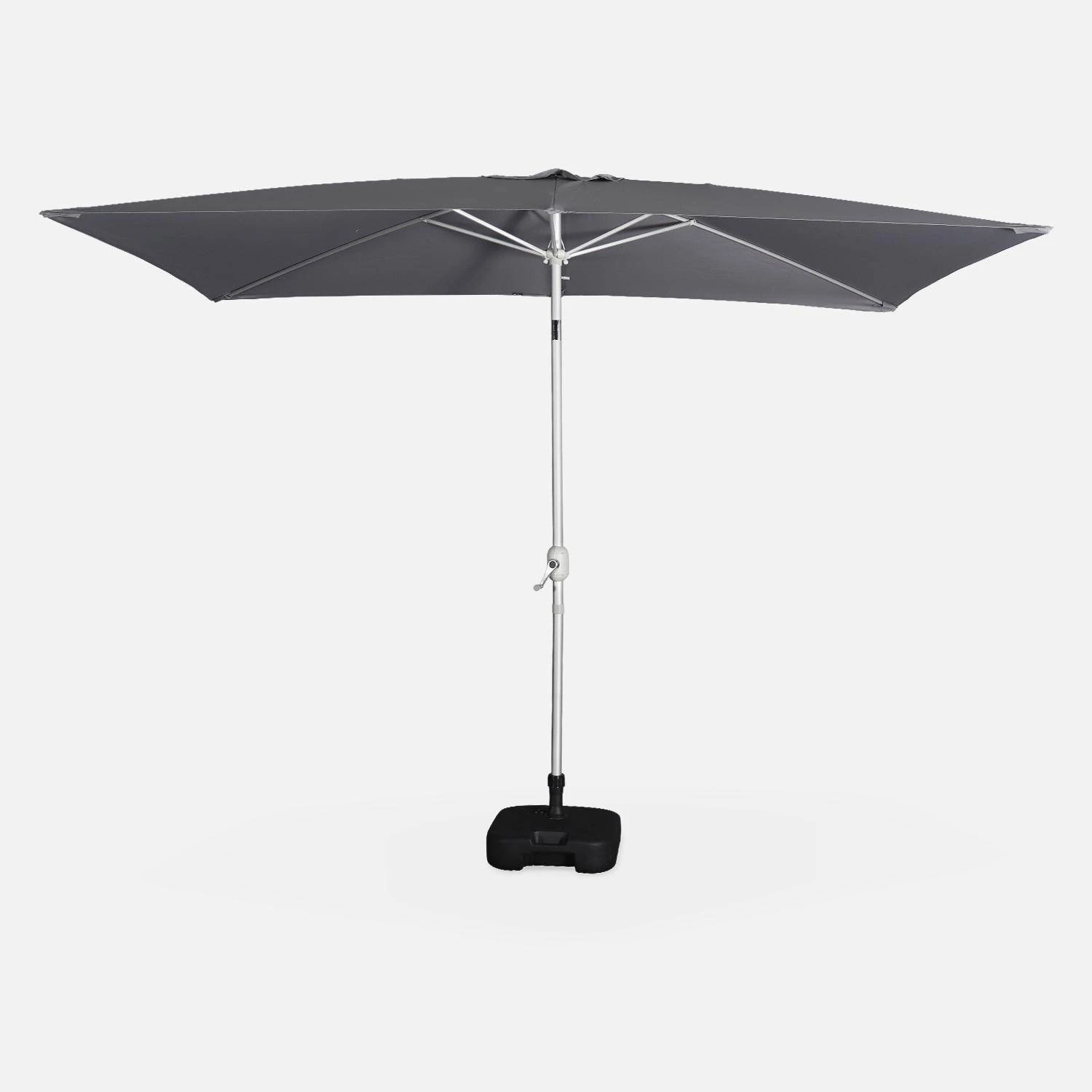 Parasol Rectangulaire 2x3m, Aluminium Anodisé Couleur : Gris 4 Parasol Rectangulaire 2x3m, Aluminium Anodisé Couleur : Gris – Image 4