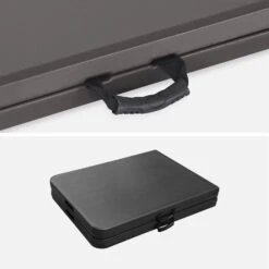 Tables De Réception Pliable Plastique (lot De 2) Couleur : Gris Foncé -Mobilier de maison recpl180x70x2dg 8072ab177160a4a16a23ea235640f3c9