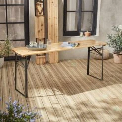 Table Bois + 2 Bancs Pliable, 6 Places -Mobilier de maison recwd180set 345f8bd5a0b2e4c73d36dc04b1acb9d2