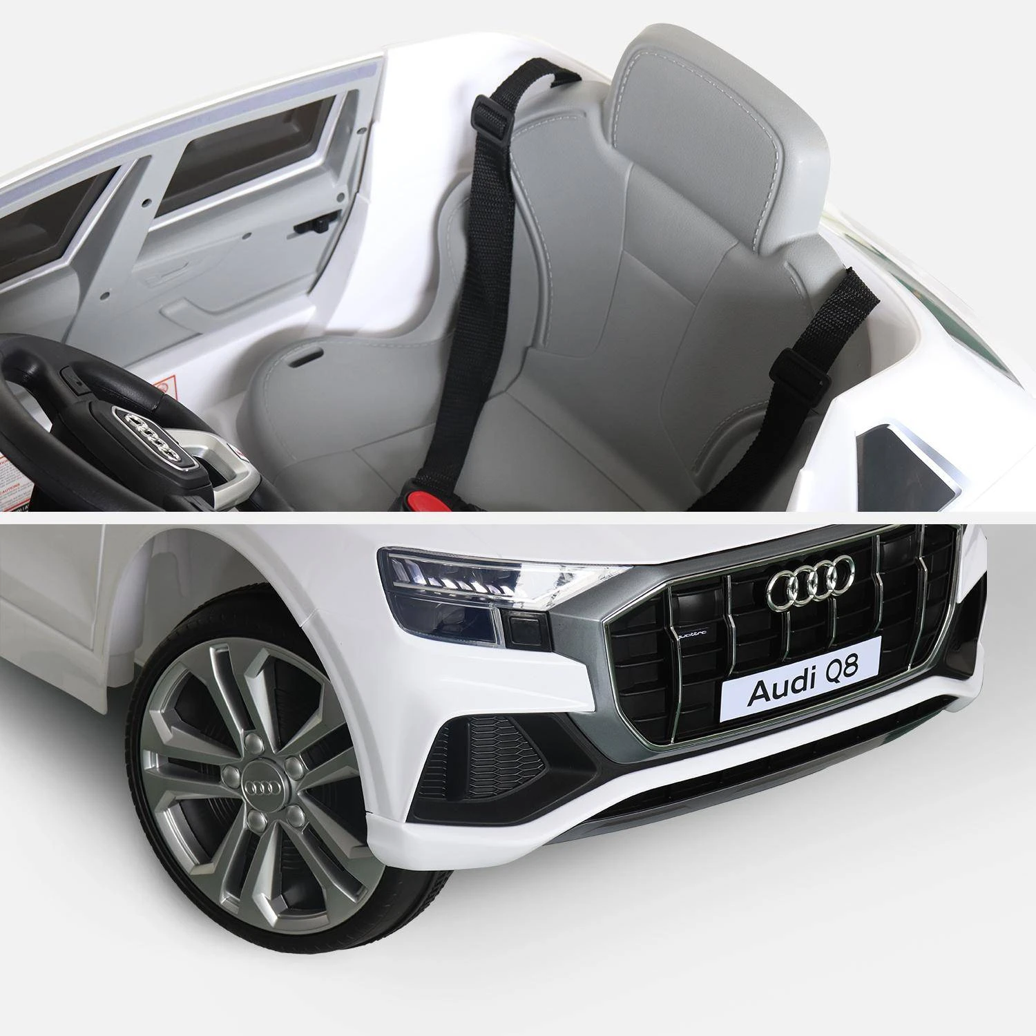 Voiture électrique Enfant Audi Q8 12V, 1 Place Couleur : Blanc 5 Voiture électrique Enfant Audi Q8 12V, 1 Place Couleur : Blanc – Image 5