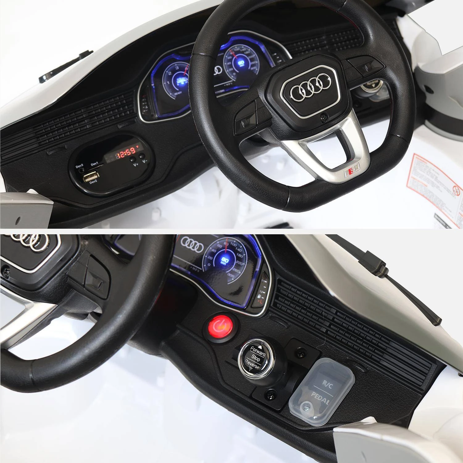 Voiture électrique Enfant Audi Q8 12V, 1 Place Couleur : Blanc 4 Voiture électrique Enfant Audi Q8 12V, 1 Place Couleur : Blanc – Image 4