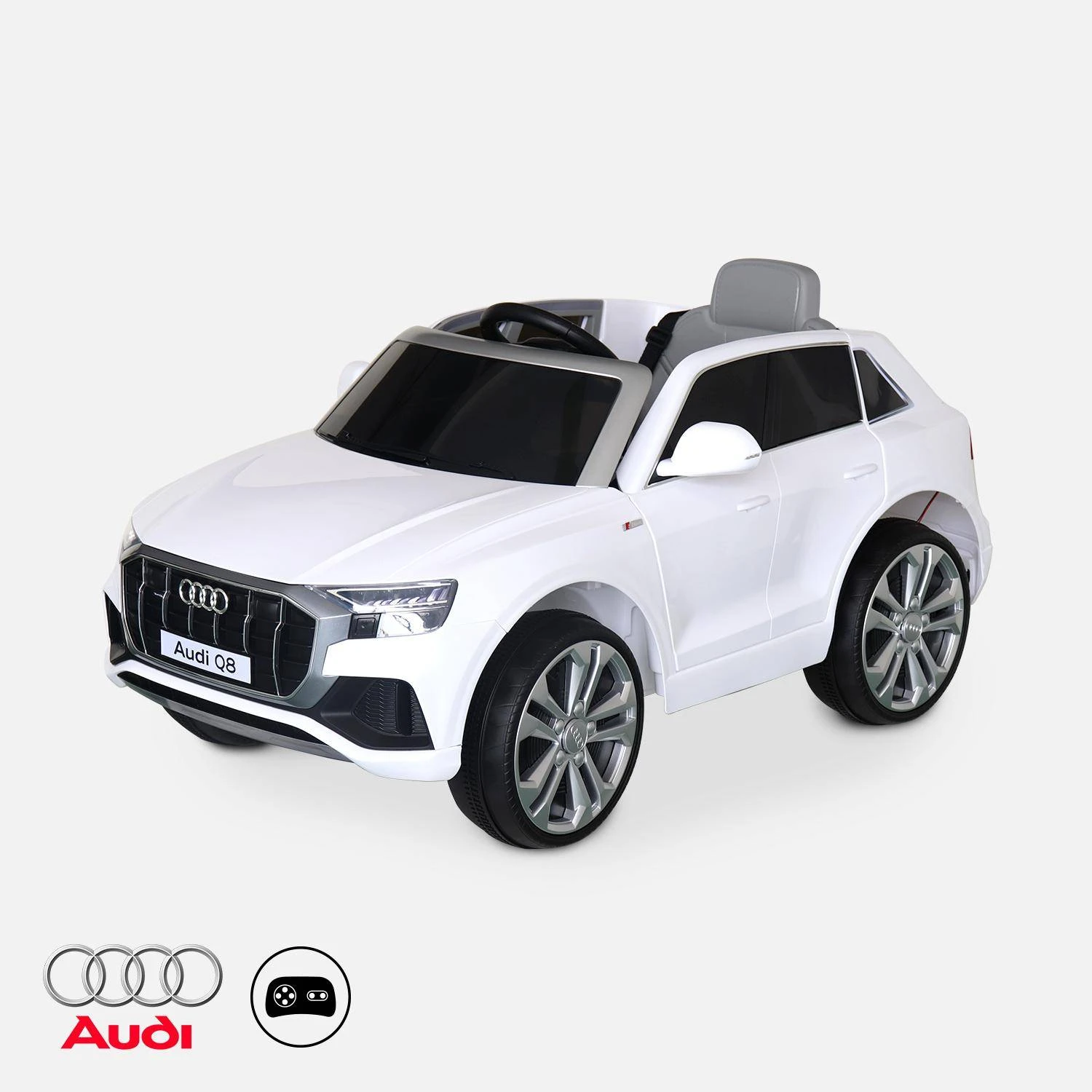 Voiture électrique Enfant Audi Q8 12V, 1 Place Couleur : Blanc 1 Voiture électrique Enfant Audi Q8 12V, 1 Place Couleur : Blanc