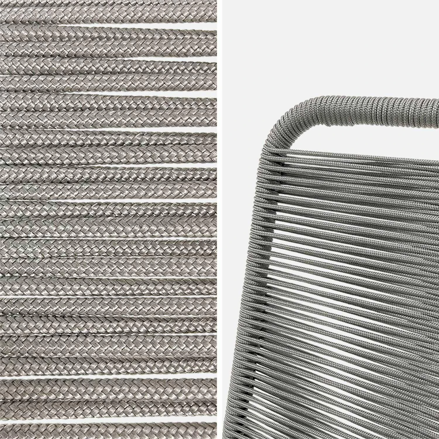 Chaise Jardin En Corde Empilable (lot De 2) Couleur : Gris Clair 6 Chaise Jardin En Corde Empilable (lot De 2) Couleur : Gris Clair – Image 6