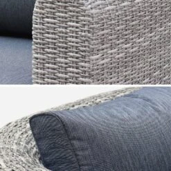 Salon De Jardin Résine Tressée Ronde 6 Places Couleur : Gris / Gris Chiné -Mobilier de maison rw3005gy 39965a0ded093557fd4b4af91f1dda6c