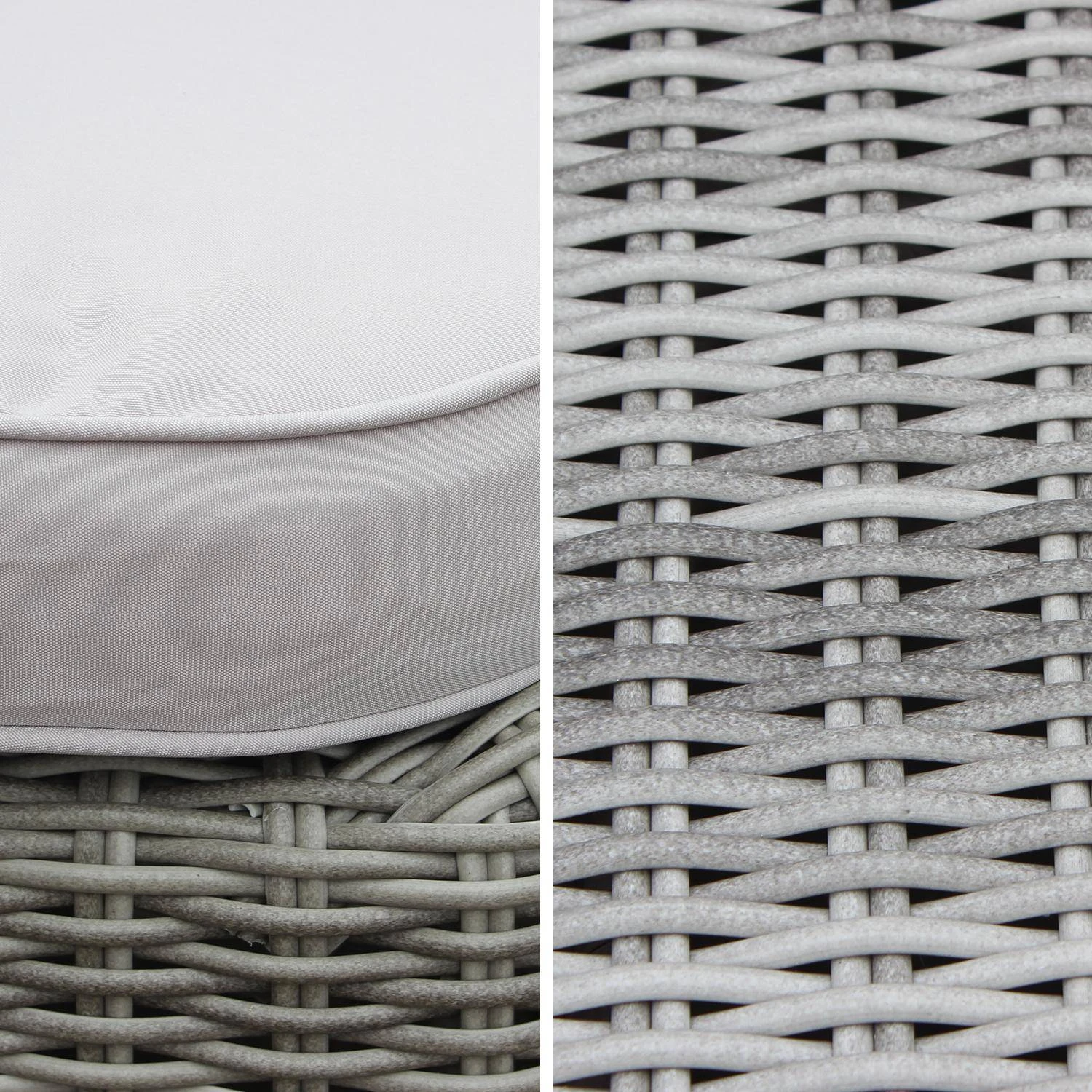 Salon De Jardin Résine Tressée 4 Places Couleur : Nuances De Gris / Gris Clair 5 Salon De Jardin Résine Tressée 4 Places Couleur : Nuances De Gris / Gris Clair – Image 5