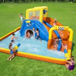 Aire De Jeux Gonflable Avec Toboggan Et Panier De Basket -Mobilier de maison spbwmwpsuper 04e9e56985f99d236bb9c741581f9222