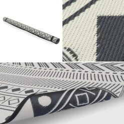 Tapis Extérieur Rectangulaire Motif Ethnique Noir/beige -Mobilier de maison tapis d exterieur 180x120cm bamako rectangulaire motif ethnique noir beige jacquard reversible indoor outdoor 9270981471ac8c2b8233b5253dda8c9d