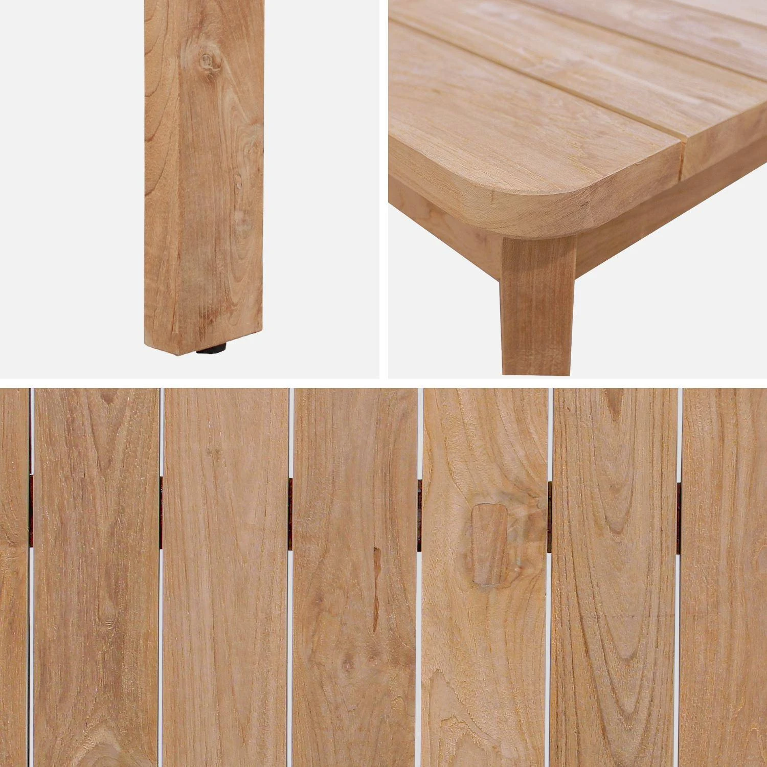 Table Intérieur/extérieur En Teck Recyclé, 8 Places 220cm 7 Table Intérieur/extérieur En Teck Recyclé, 8 Places 220cm – Image 7