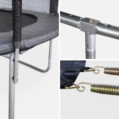 Trampoline 370cm Filet Protection Couleur : Gris -Mobilier de maison tr370grey 93931aae25789caf072148efc250f394