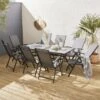 Table De Jardin Aluminium, 8 Chaises