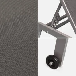 Bain De Soleil Aluminium , Multi Positions, à Roulettes (lot De 2) Couleur : Anthracite / Gris Taupe -Mobilier de maison txsunkdx2co a9ba88a9ce460f53dbb50c94d52edb38