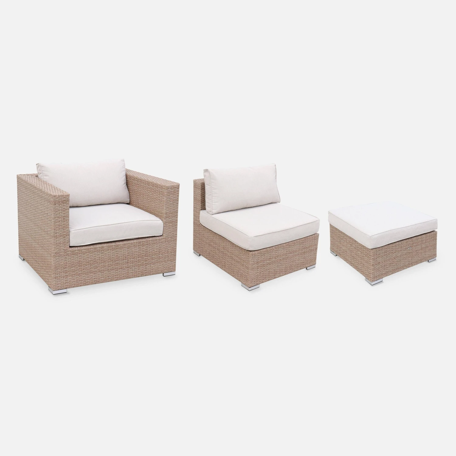 Salon De Jardin Résine Tressée 12 à 14 Places Couleur : Beige / Beige 5 Salon De Jardin Résine Tressée 12 à 14 Places Couleur : Beige / Beige – Image 5