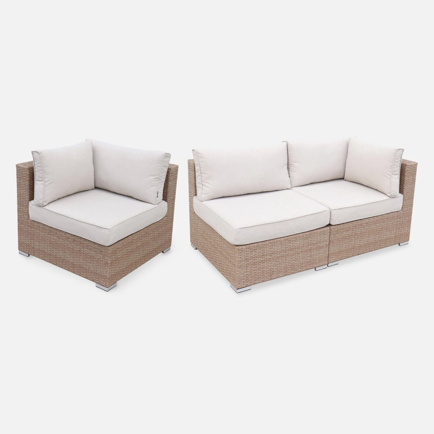 Salon De Jardin Résine Tressée 12 à 14 Places Couleur : Beige / Beige 6 Salon De Jardin Résine Tressée 12 à 14 Places Couleur : Beige / Beige – Image 6