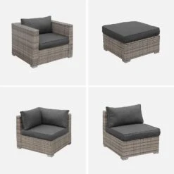 Salon De Jardin Résine Tressée 5 Places Couleur : Nuances De Gris / Gris 9 Salon De Jardin Résine Tressée 5 Places Couleur : Nuances De Gris / Gris -Mobilier de maison w007mixgy e37864fd1c0c16391bc665601c7e40d1