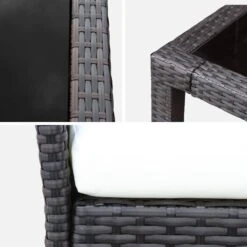 Table De Jardin Résine Tressée, 6 Fauteuils Couleur : Marron / Ecru -Mobilier de maison wk150kdr6bn 9705b00d17f726d6798f7f913abbb528