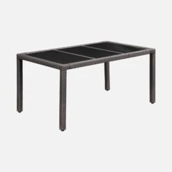 Table De Jardin Résine Tressée, 6 Fauteuils Couleur : Marron / Ecru -Mobilier de maison wk150kdr6bn cb2fc76721bb640edaf97b1c29020de3